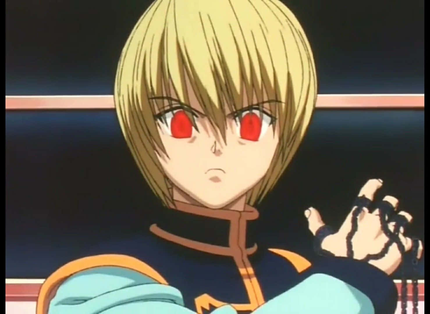 Kurapika, blonde hair, glowing red eyes, HD Desktop Wallpaper