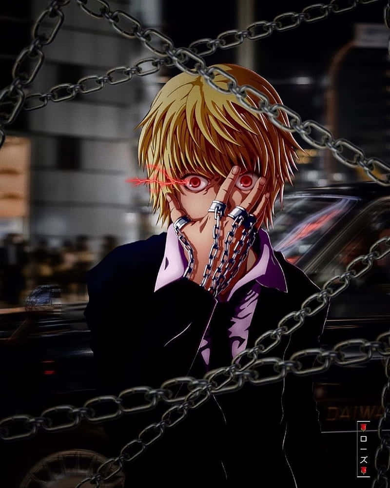 Kurapika, blonde anime boy, red eyes, SD Phone Wallpaper