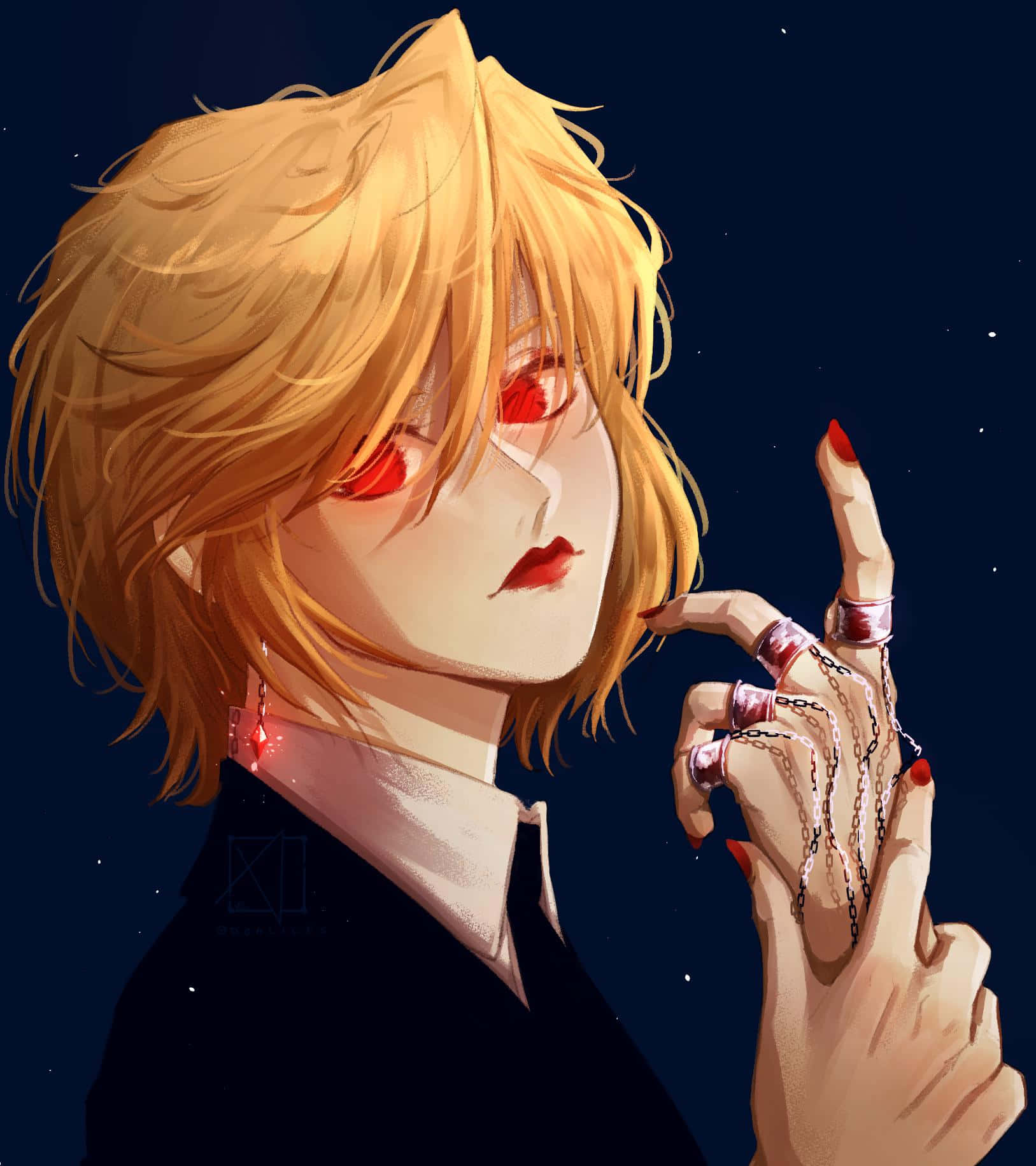 Kurapika, golden hair, red eyes, HD Phone Wallpaper