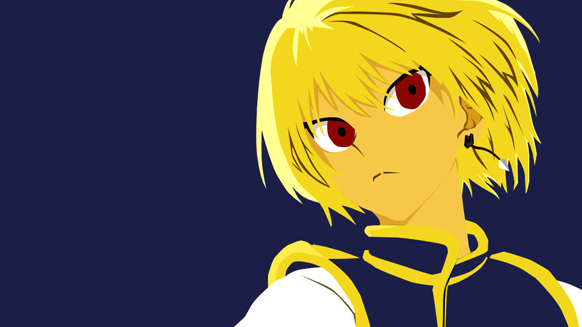Kurapika, spiky yellow hair, intense red eyes, Full HD Desktop Wallpaper