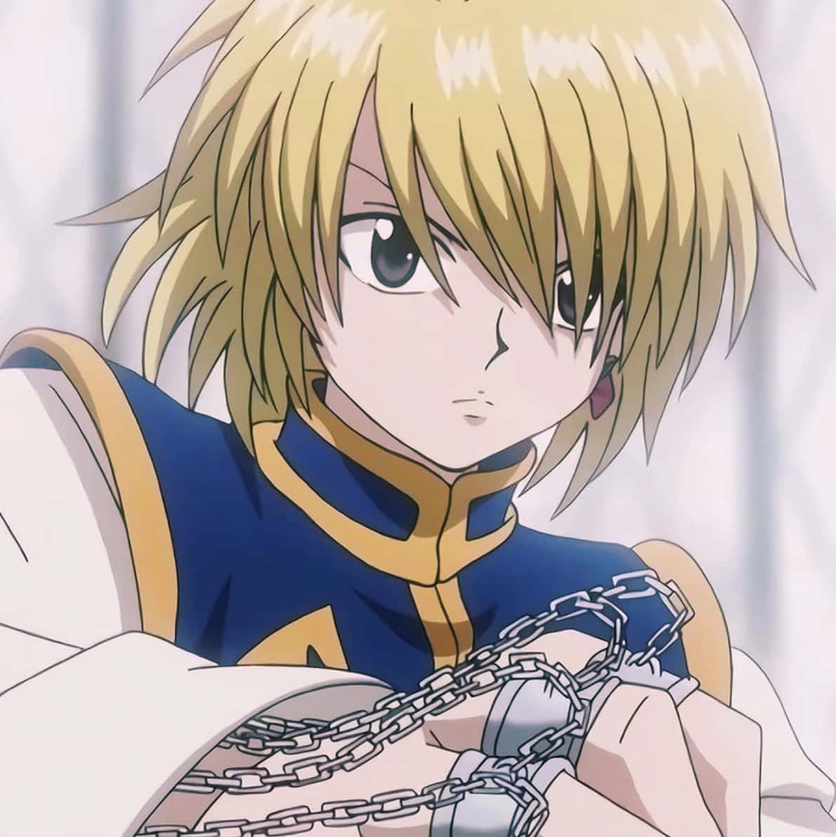 Kurapika, spiky blonde hair, heavy chain, SD Phone Wallpaper