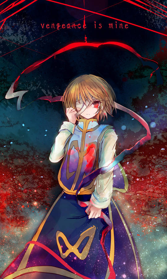 Kurapika, red eyes, bloodstained outfit, SD Phone Wallpaper