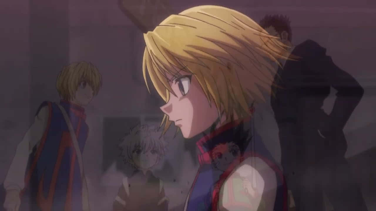 Kurapika, blonde anime girl, dimly lit room, HD Desktop Wallpaper