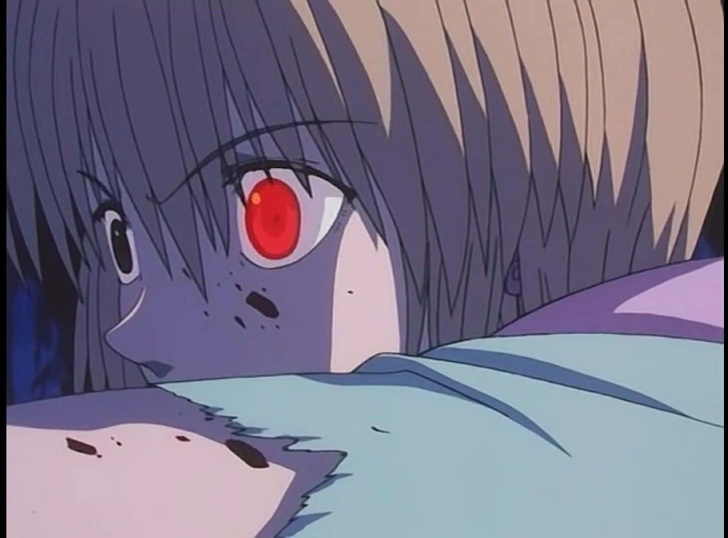 Kurapika, purple hair, glowing red eye, HD Desktop Wallpaper