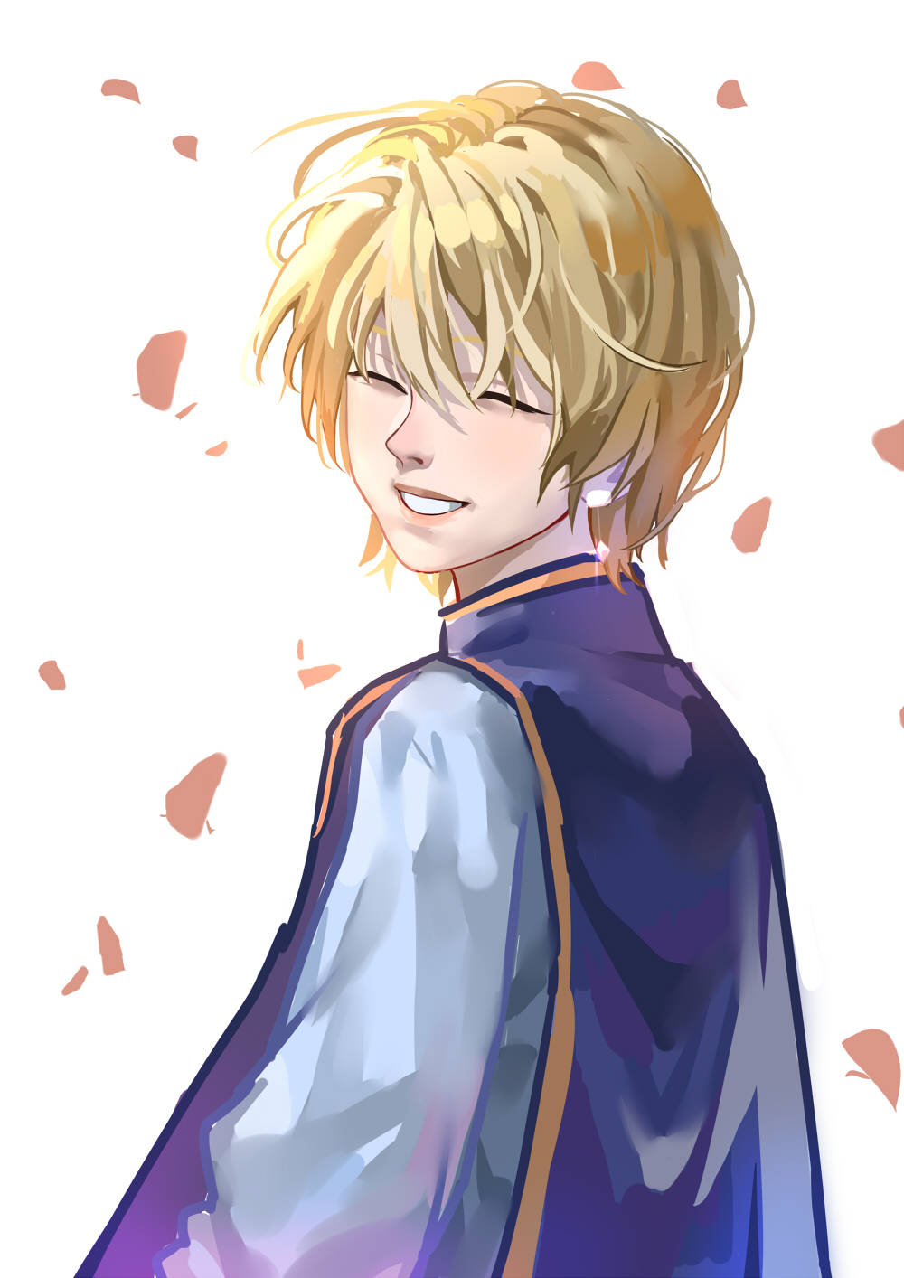 Kurapika, blonde hair, smiles over his shoulder, HD Phone Wallpaper