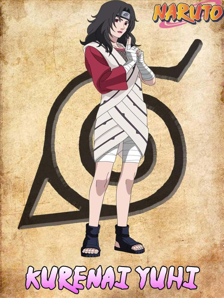 Kurenai Yuhi, ninja attire, fighting stance, SD Phone Wallpaper