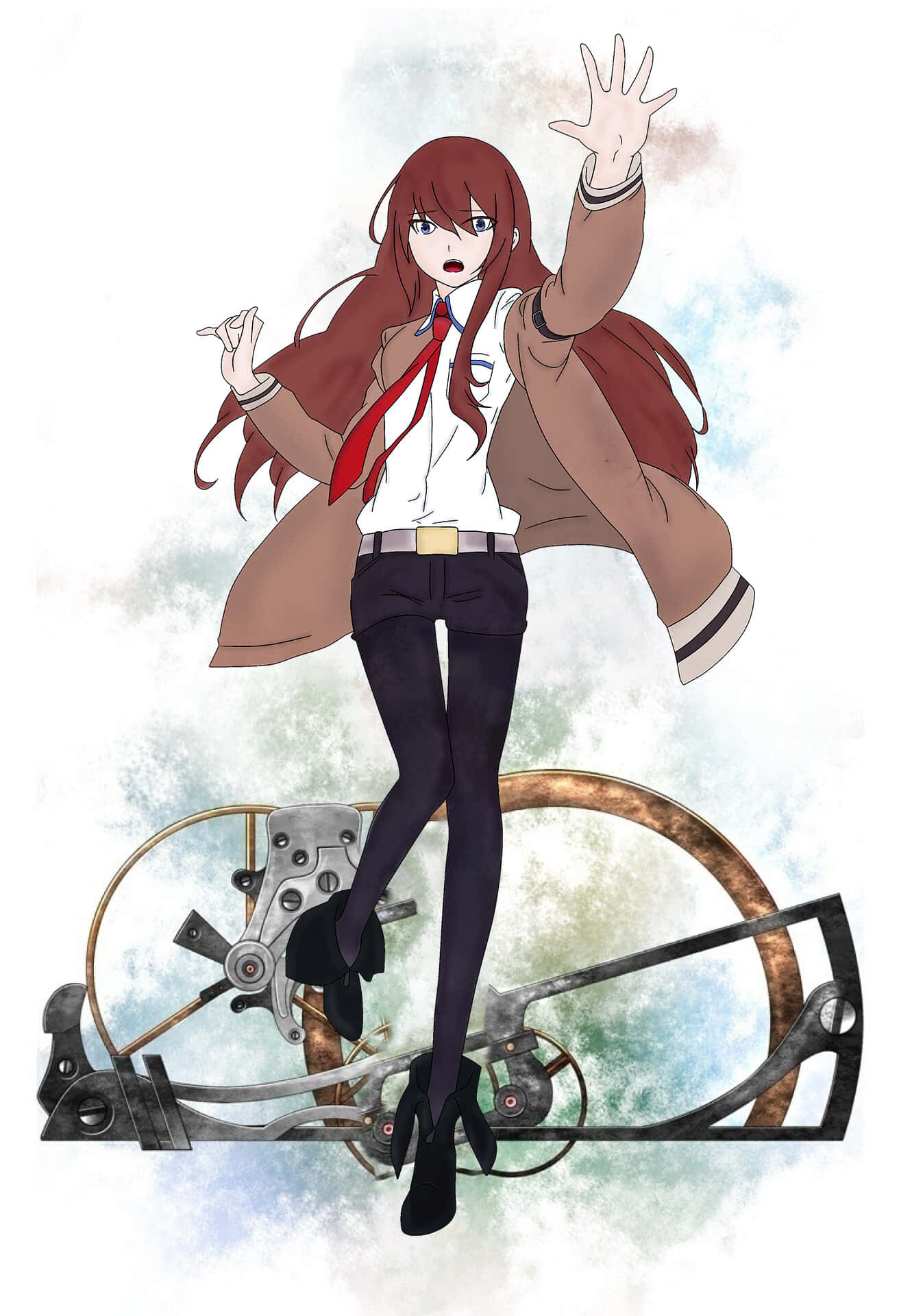 Kurisu Makise, red hair, school uniform, Full HD Phone Wallpaper