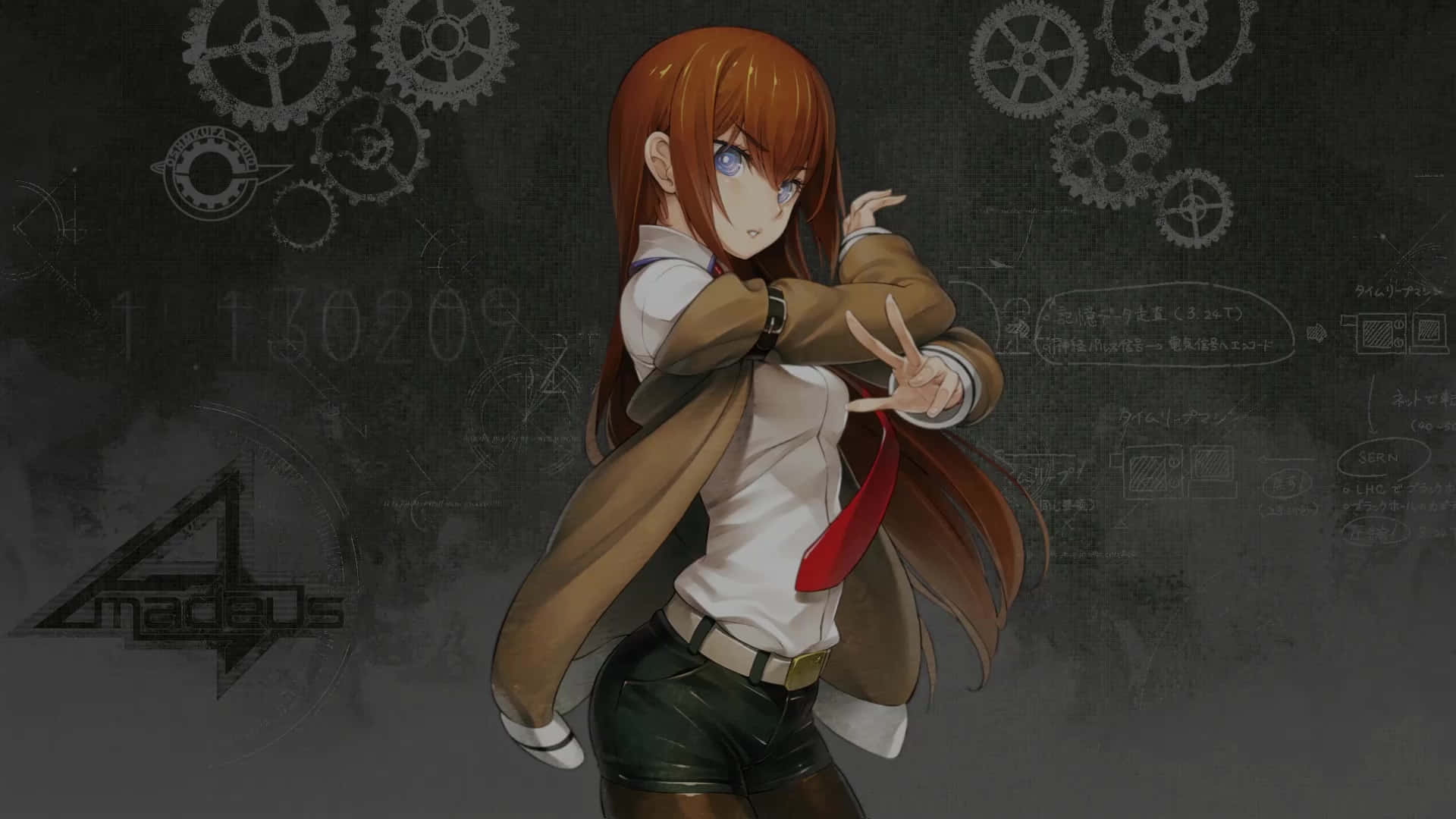 Kurisu Makise, orange hair, blue eyes, Full HD Desktop Wallpaper