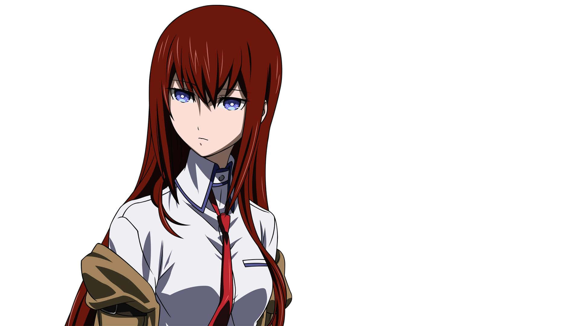 Kurisu Makise, long red hair, blue eyes, Full HD Desktop Wallpaper