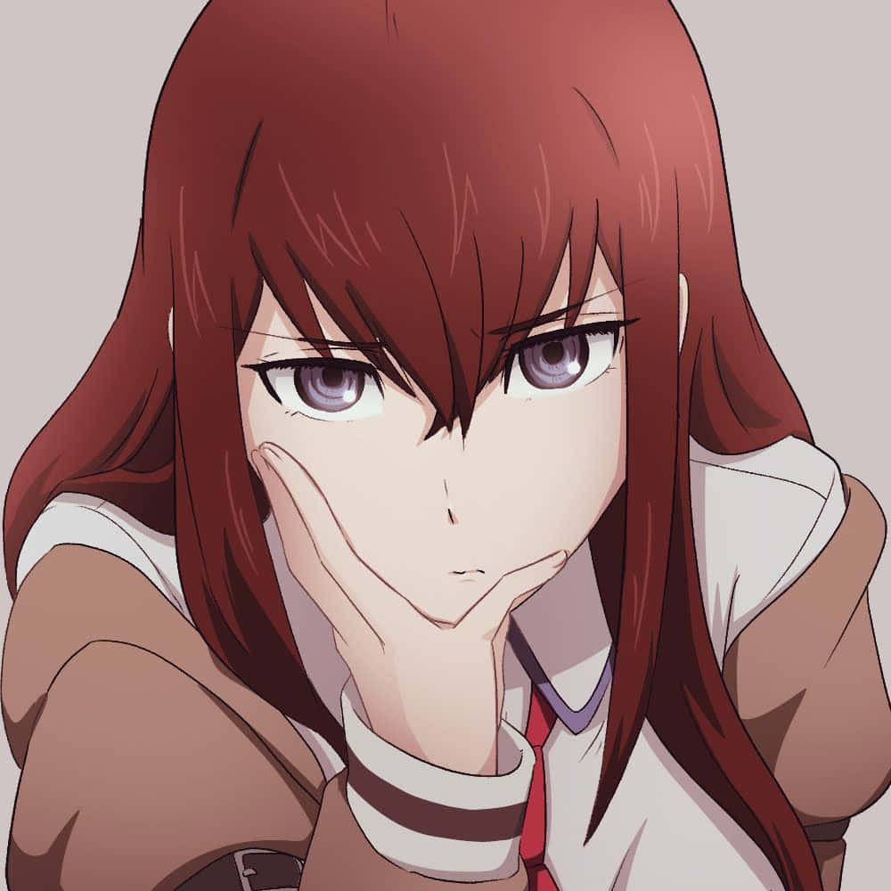 Kurisu Makise, red hair, purple eyes, SD Desktop Wallpaper