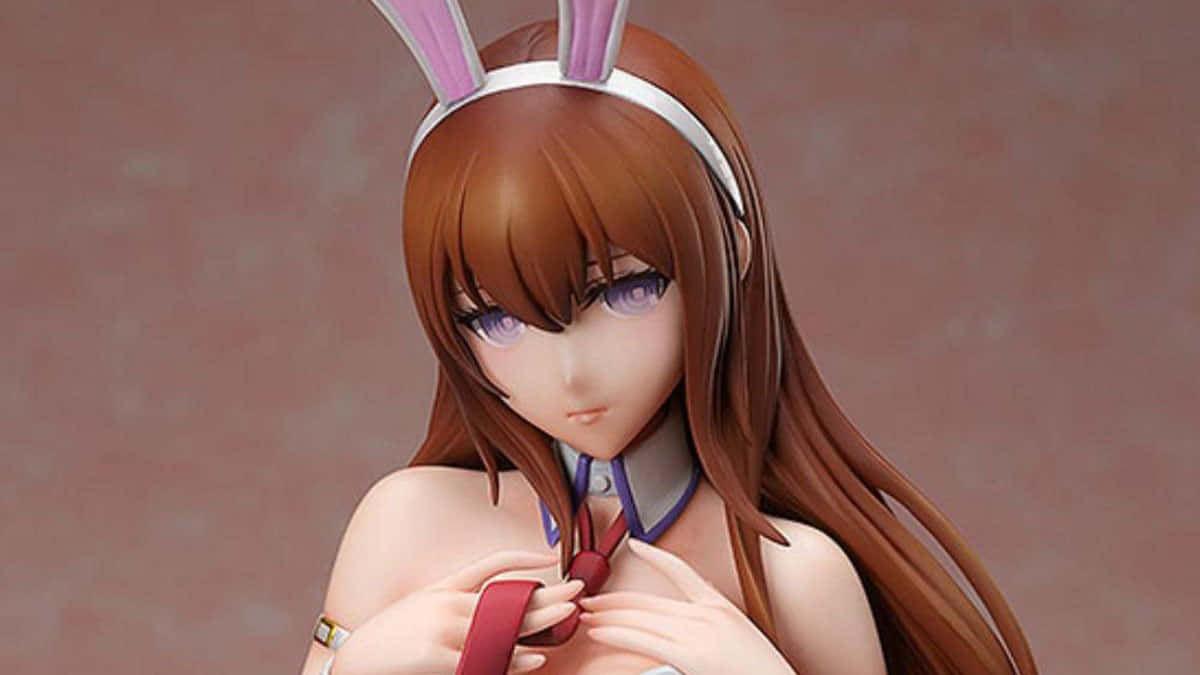 Kurisu Makise, long brown hair, bunny ears, SD Desktop Wallpaper