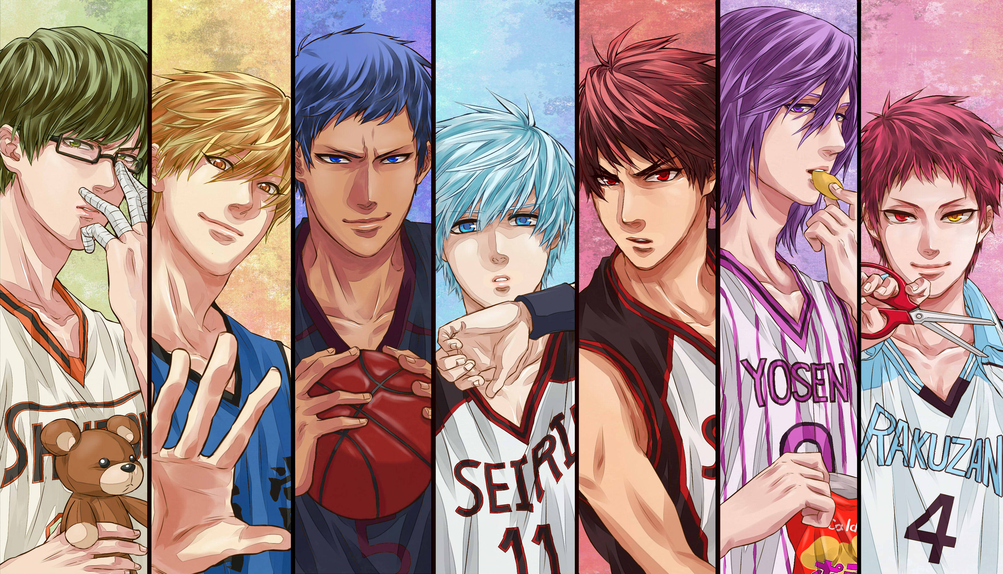 Kuroko No Basket, players collage, anime basketball players, 2K Desktop Wallpaper