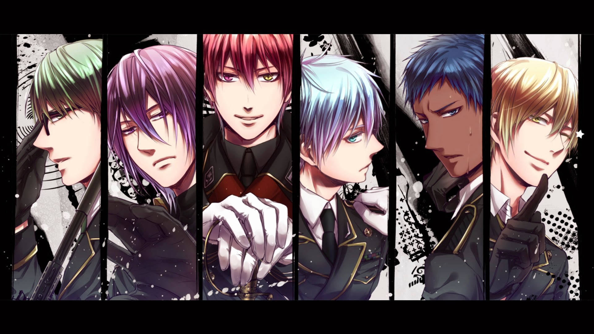 Kuroko, anime male characters, distinct hair colors, Full HD Desktop Wallpaper