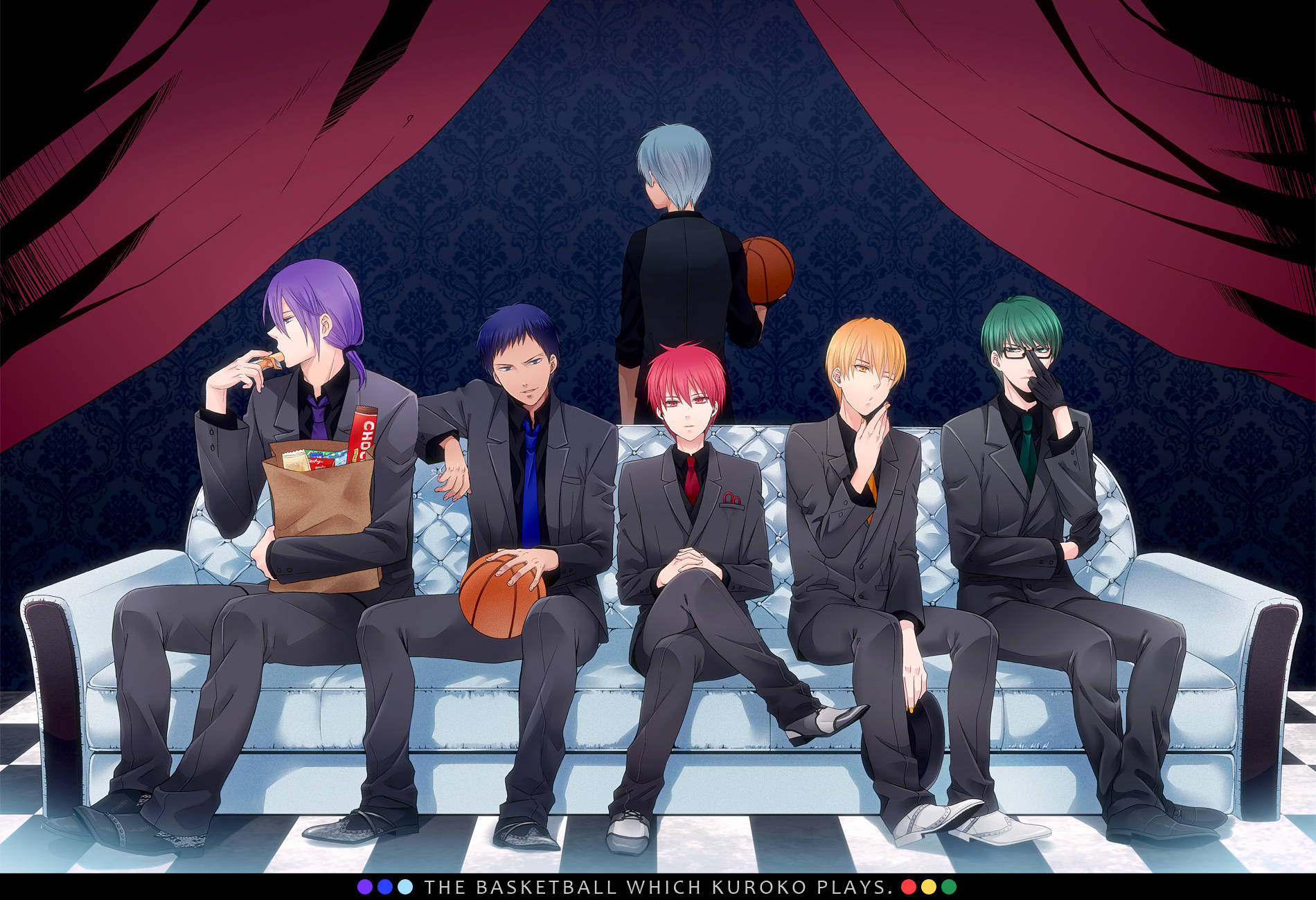 Kuroko, suits, white couch, HD Desktop Wallpaper