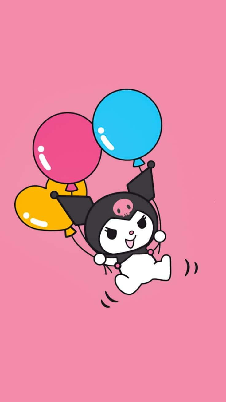 Kuromi, black ears, pink nose, HD Phone Wallpaper