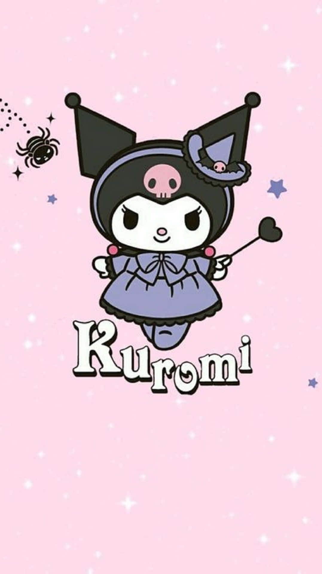 Kuromi, black cat, purple witch costume, Full HD Phone Wallpaper