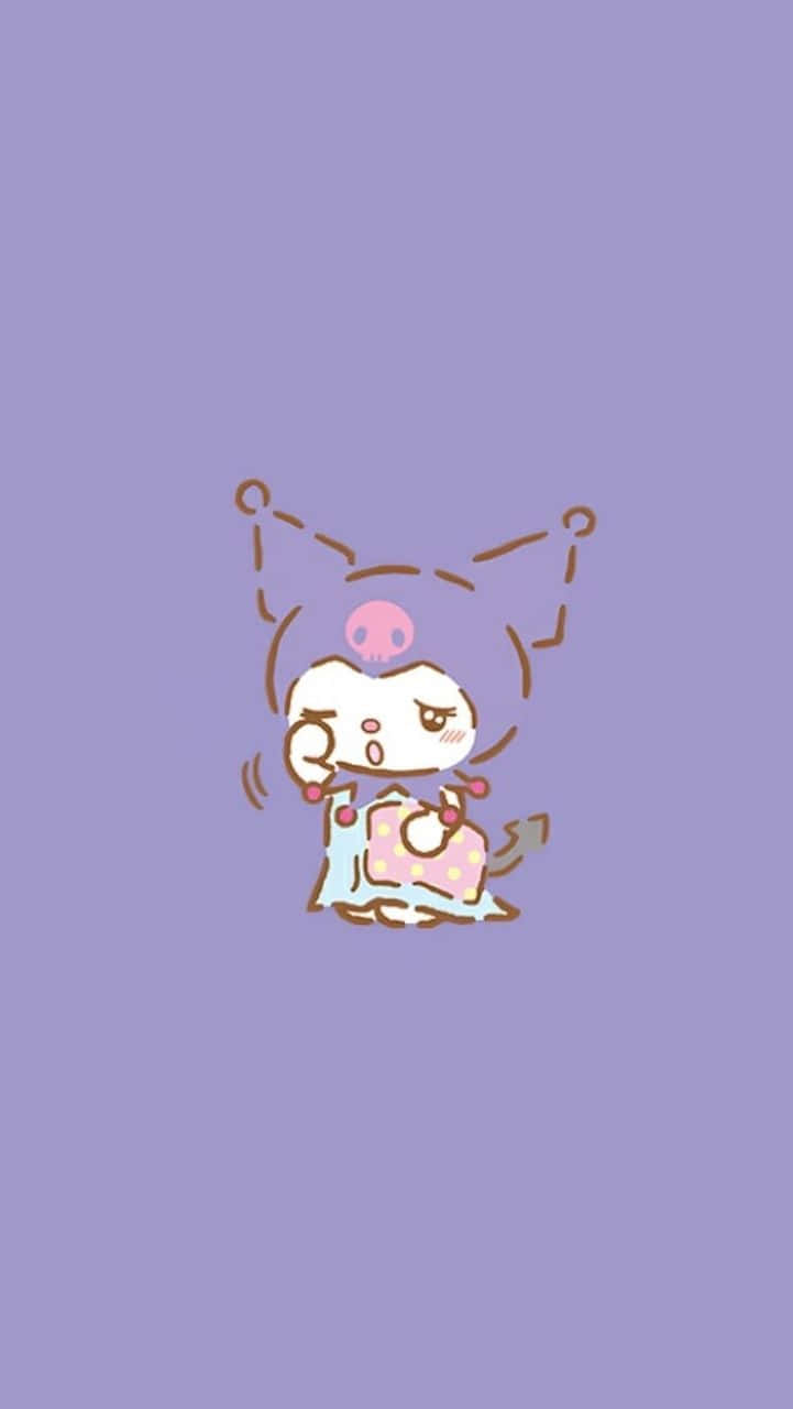Kuromi Aesthetic, pink nose, antenna, HD Phone Wallpaper