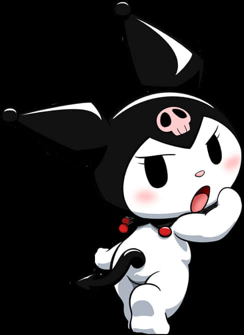 Kuromi, cartoon character, skull hat, SD Phone Wallpaper