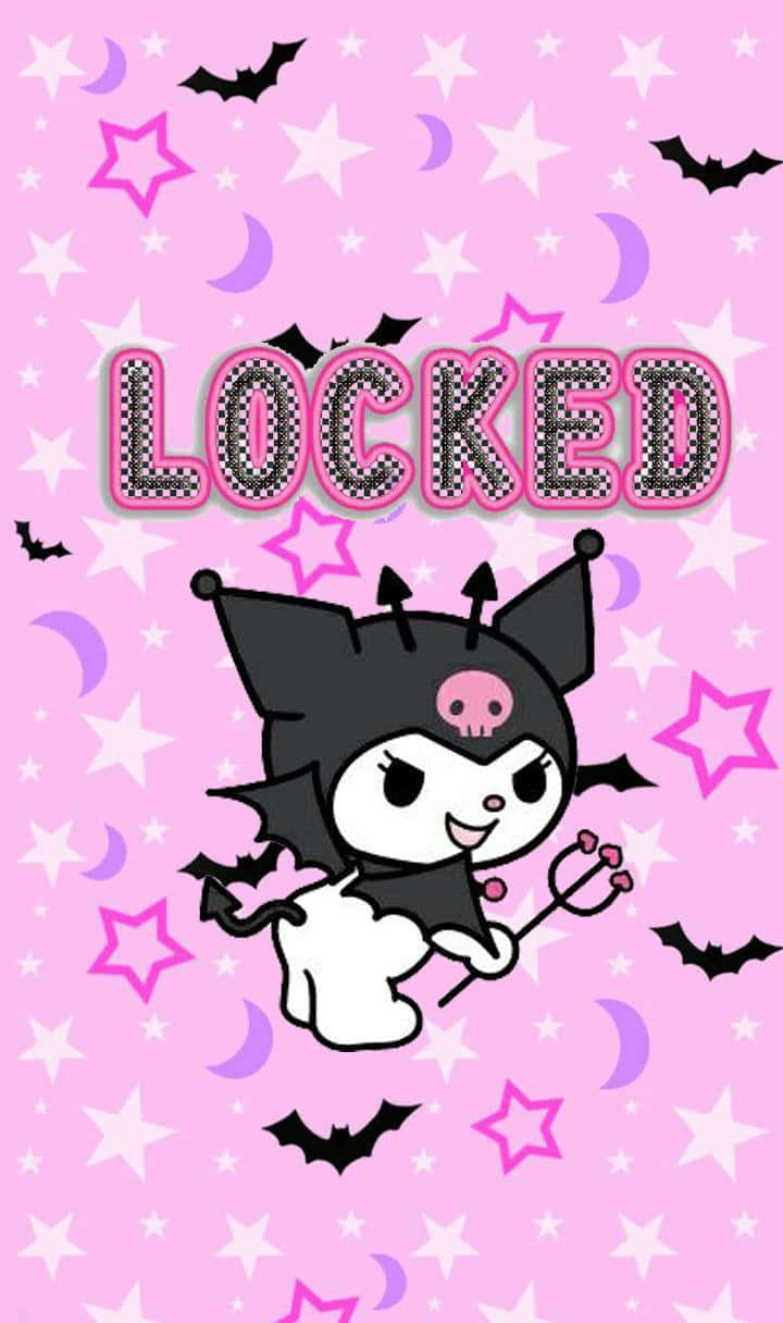 Kuromi, black and white cartoon character, bat devil, SD Phone Wallpaper