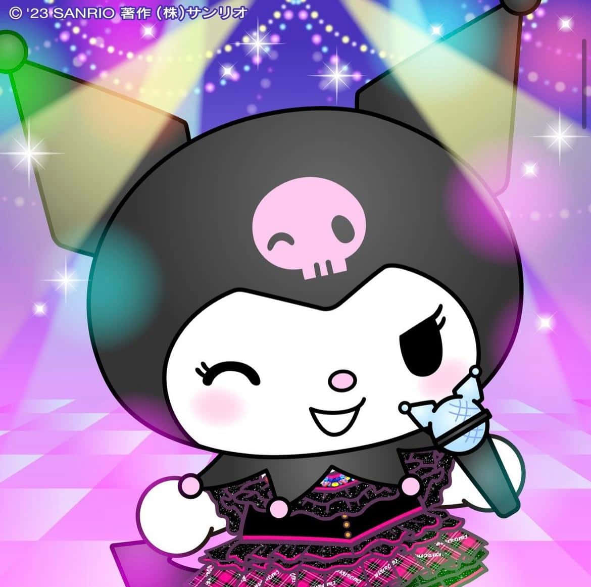Kuromi, sparkling background, colorful stage lights, SD Desktop Wallpaper