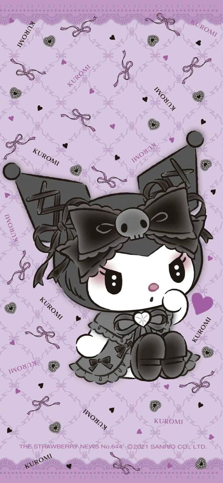 Kuromi, gothic outfit, skull bow, HD Phone Wallpaper