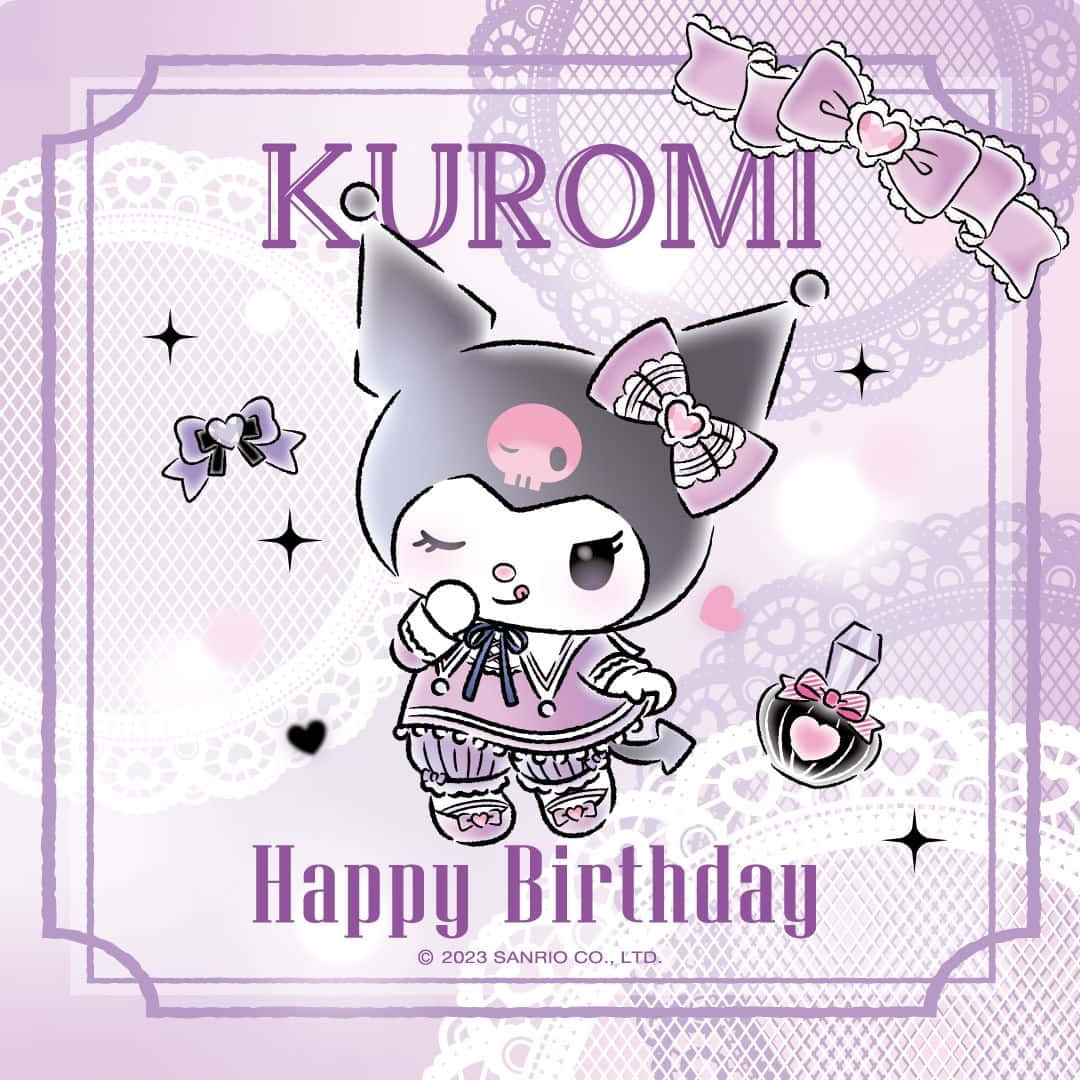 Kuromi, purple outfit, microphone, SD Desktop Wallpaper
