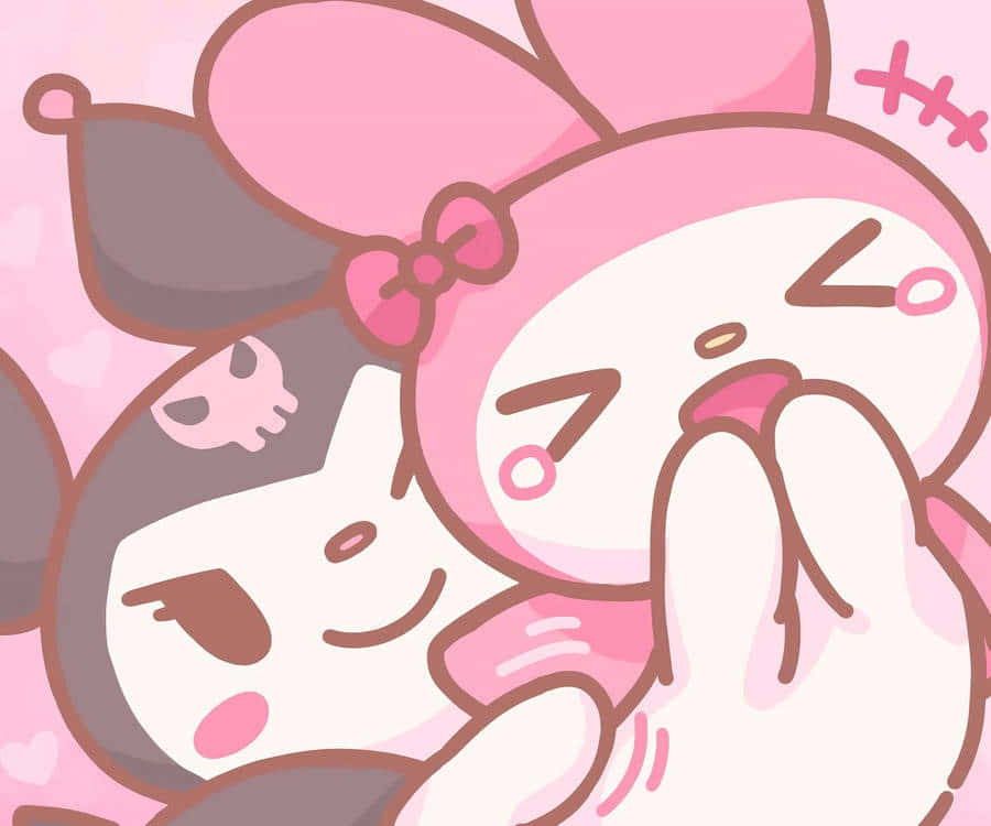 Kuromi, cartoon, pink bunny with bow, SD Desktop Wallpaper