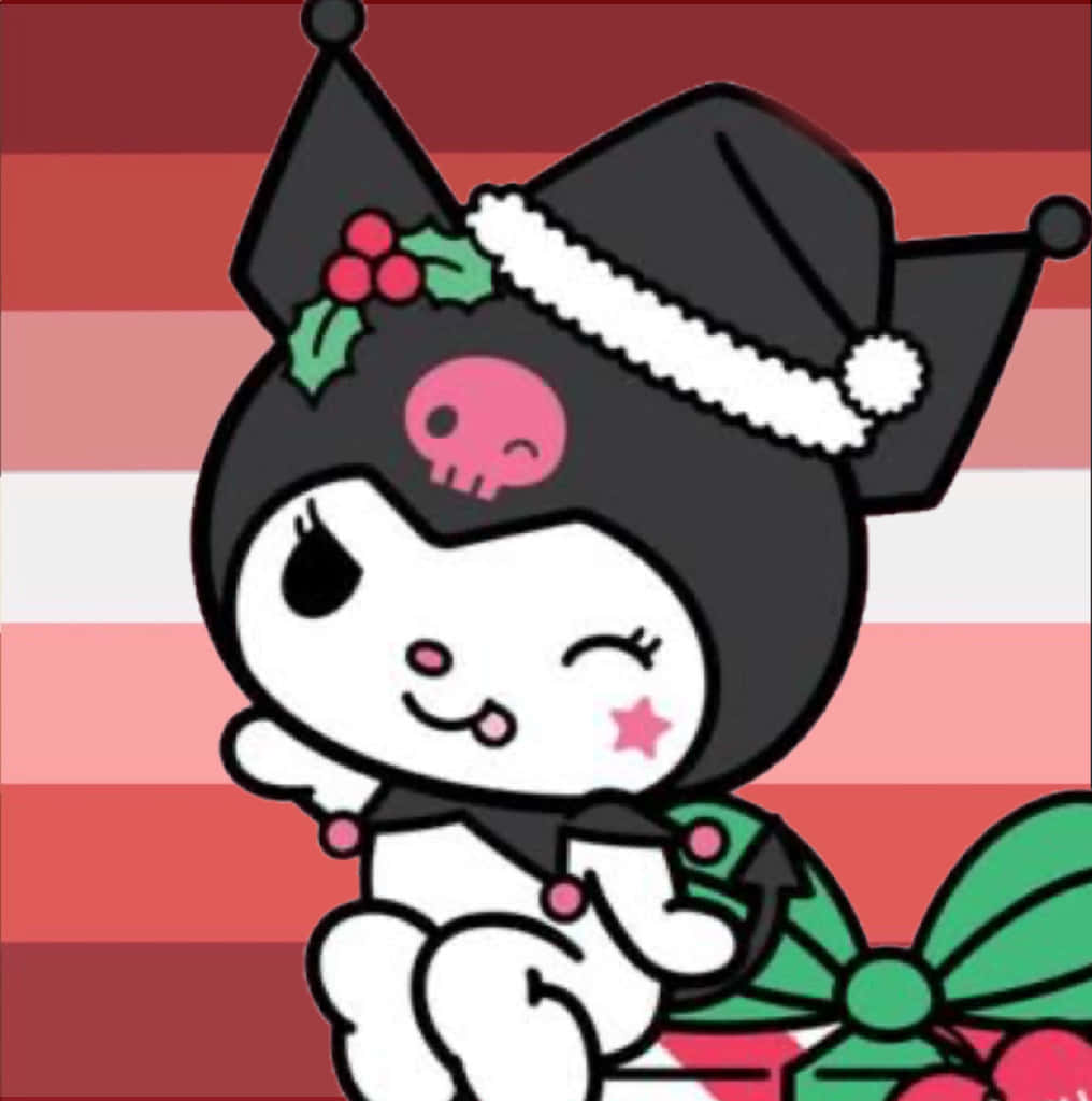Kuromi, Christmas, black hat, SD Phone Wallpaper