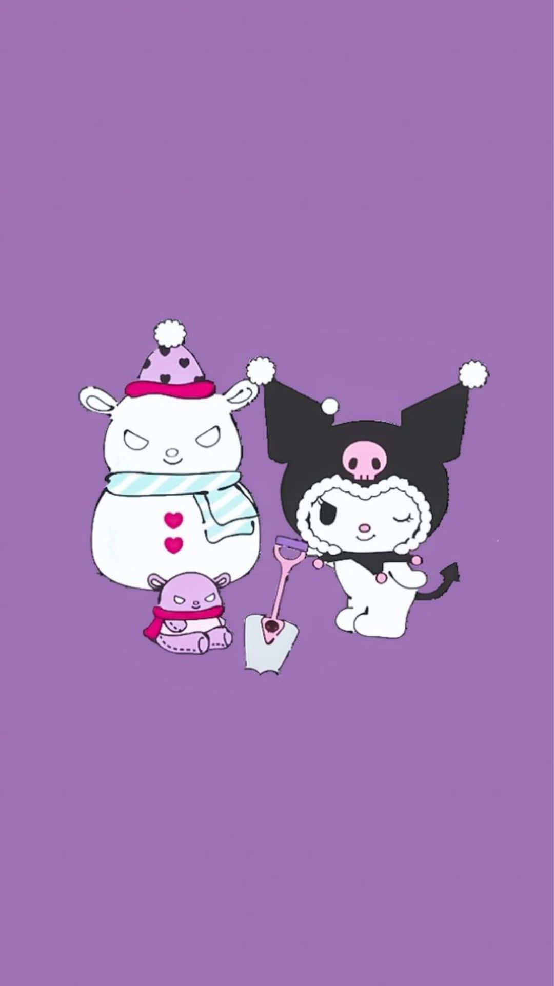 Kuromi, Christmas, snowman, Full HD Phone Wallpaper