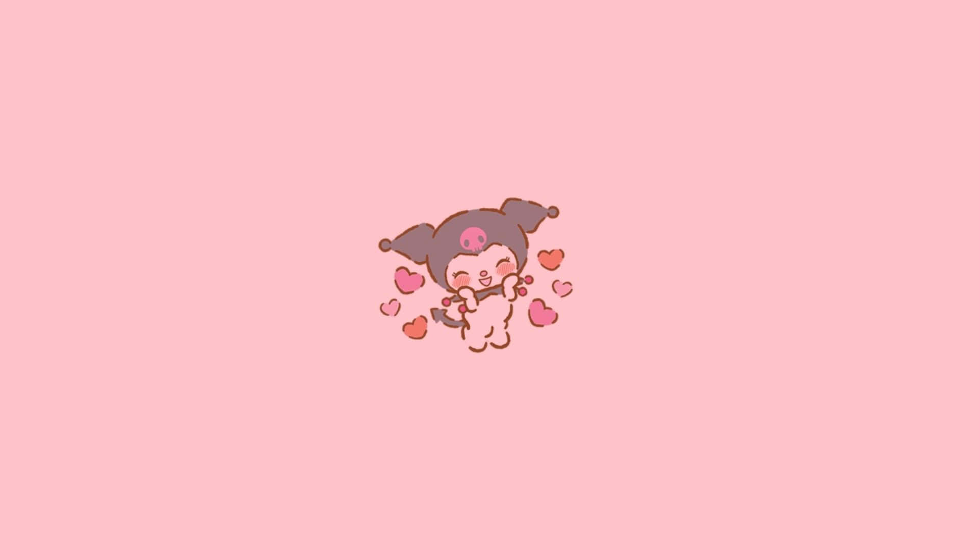 Kuromi, pigtails, hearts, Full HD Desktop Wallpaper