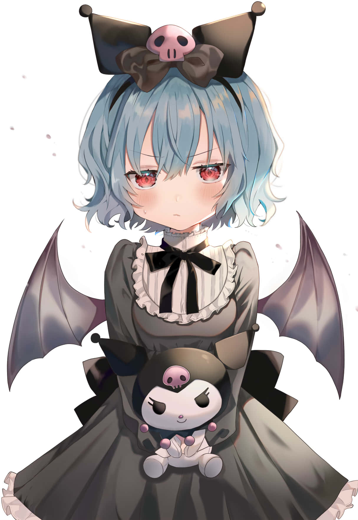 Kuromi, chibi anime girl, blue hair, HD Phone Wallpaper