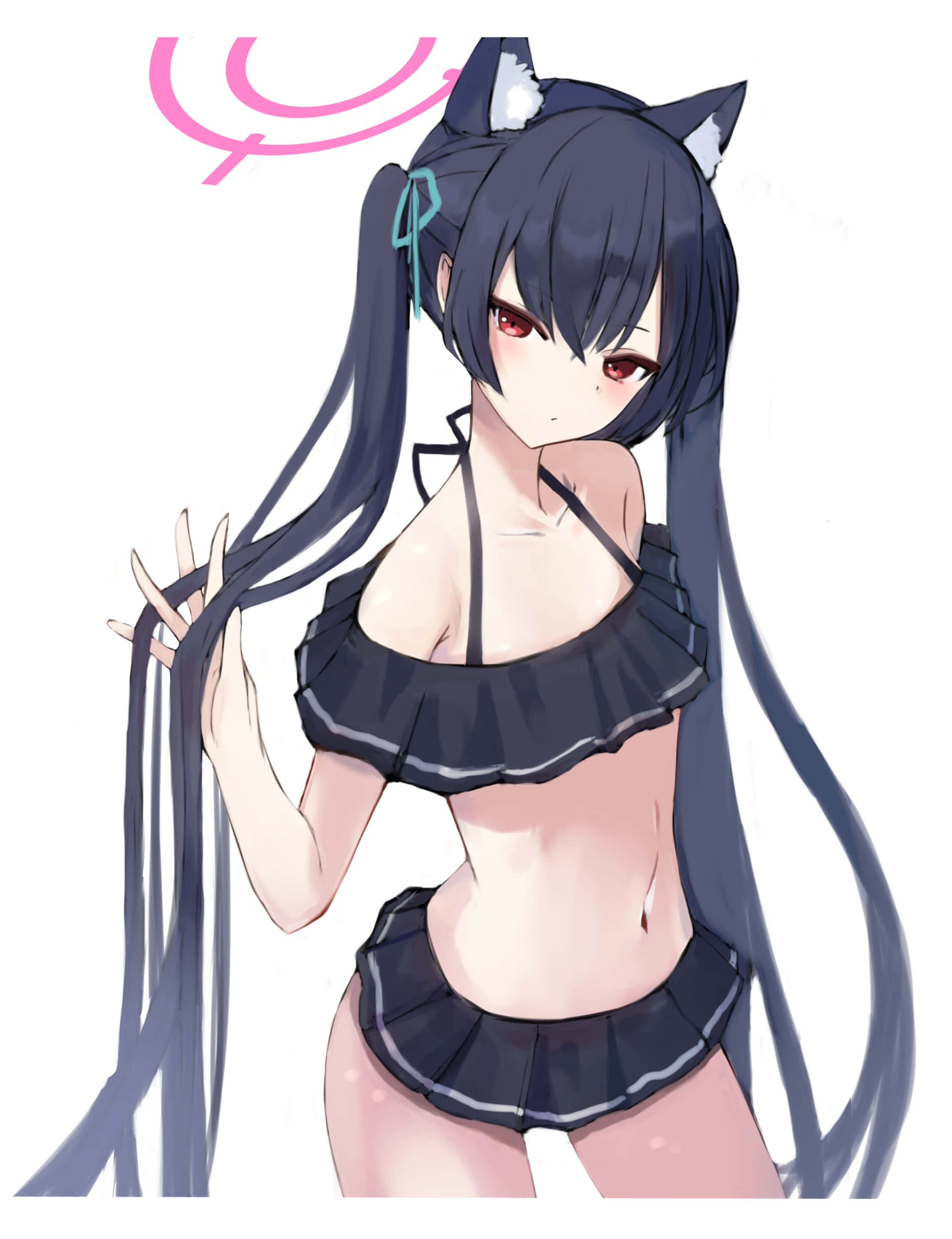Kuromi, anime girl, long dark hair, Full HD Phone Wallpaper