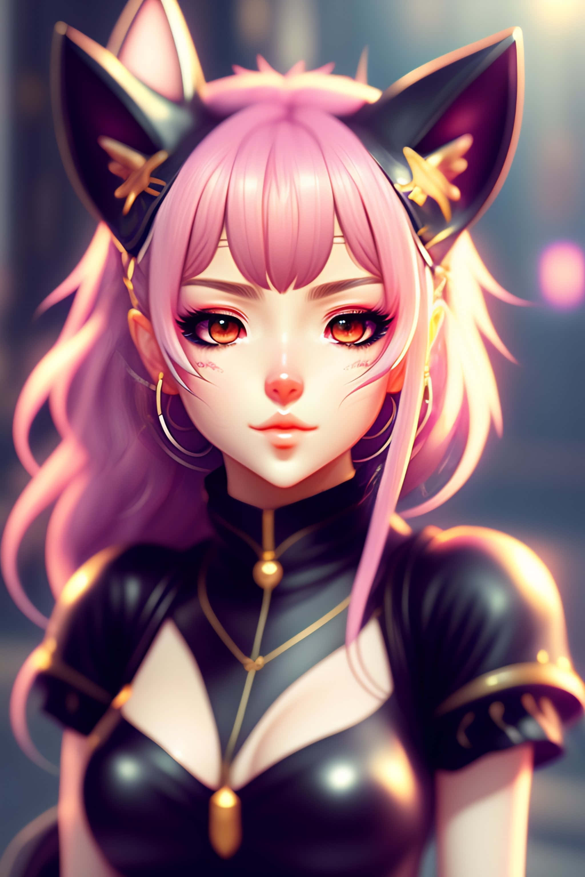 Kuromi, pink hair, cat ears, 2K Phone Wallpaper