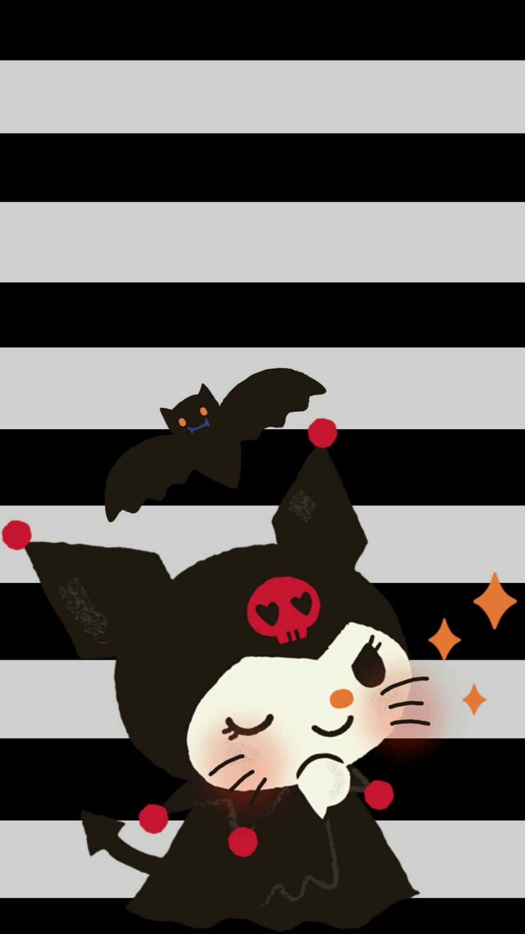 Kuromi, Halloween, black witch costume, Full HD Phone Wallpaper