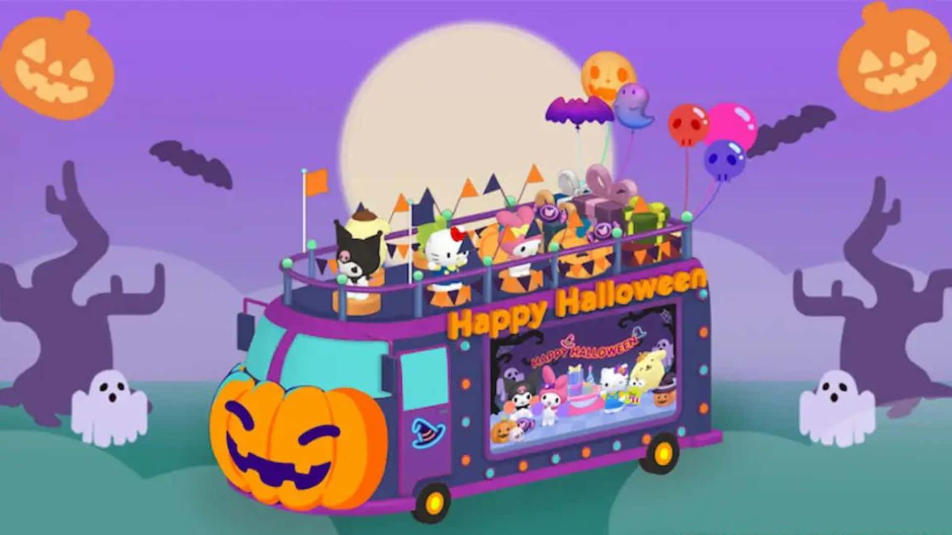 Kuromi, Halloween, purple Halloween night, Full HD Desktop Wallpaper