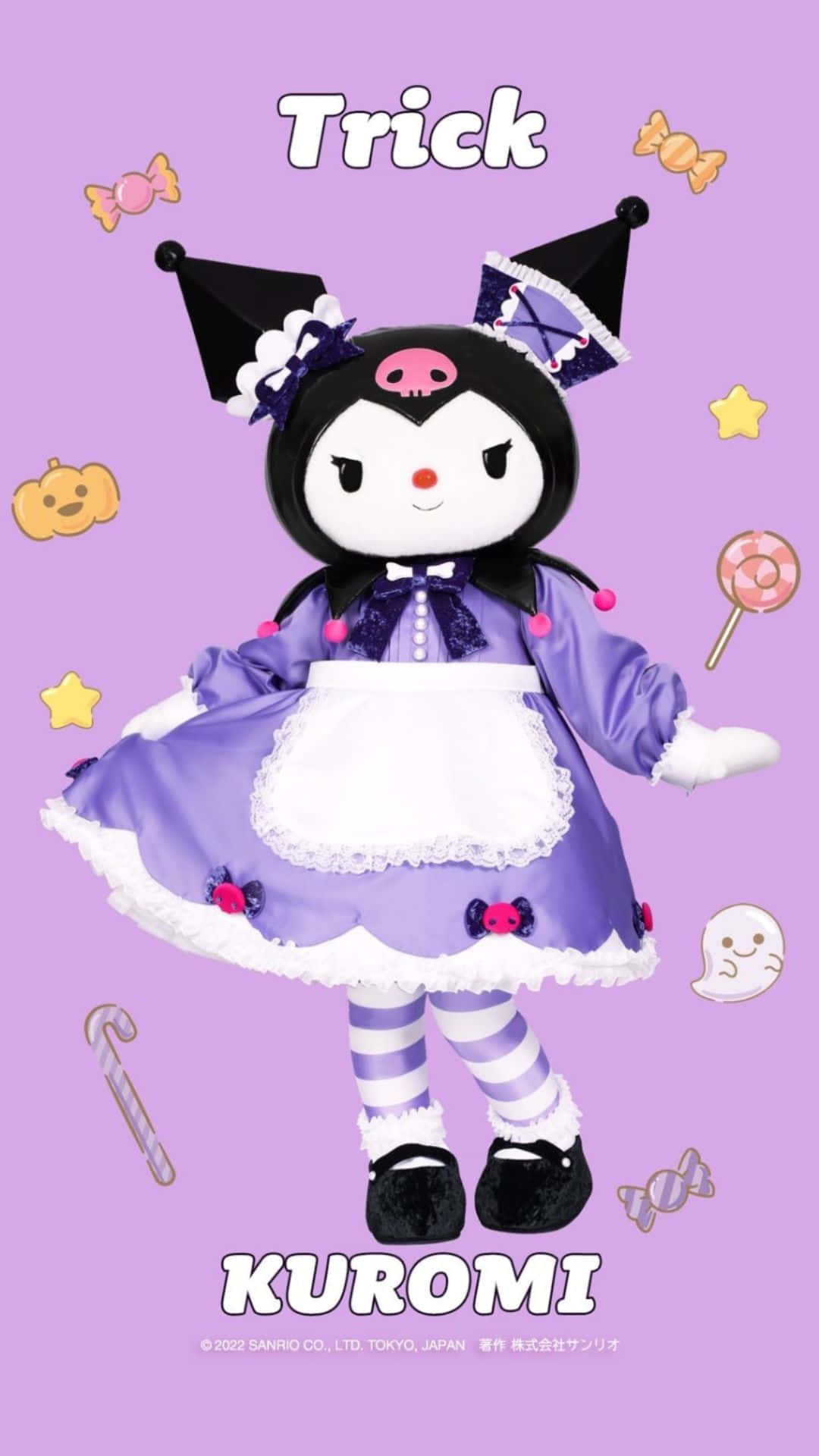 Kuromi, Halloween maid outfit, purple, Full HD Phone Wallpaper