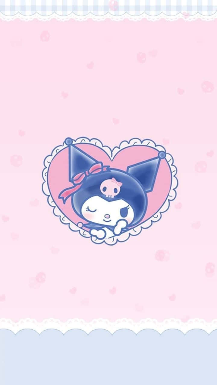 Kuromi, iPhone, blue cat character, HD Phone Wallpaper