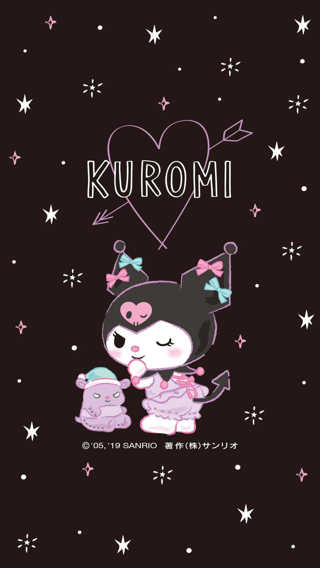 Kuromi, pink dress, plush toy, Full HD Phone Wallpaper