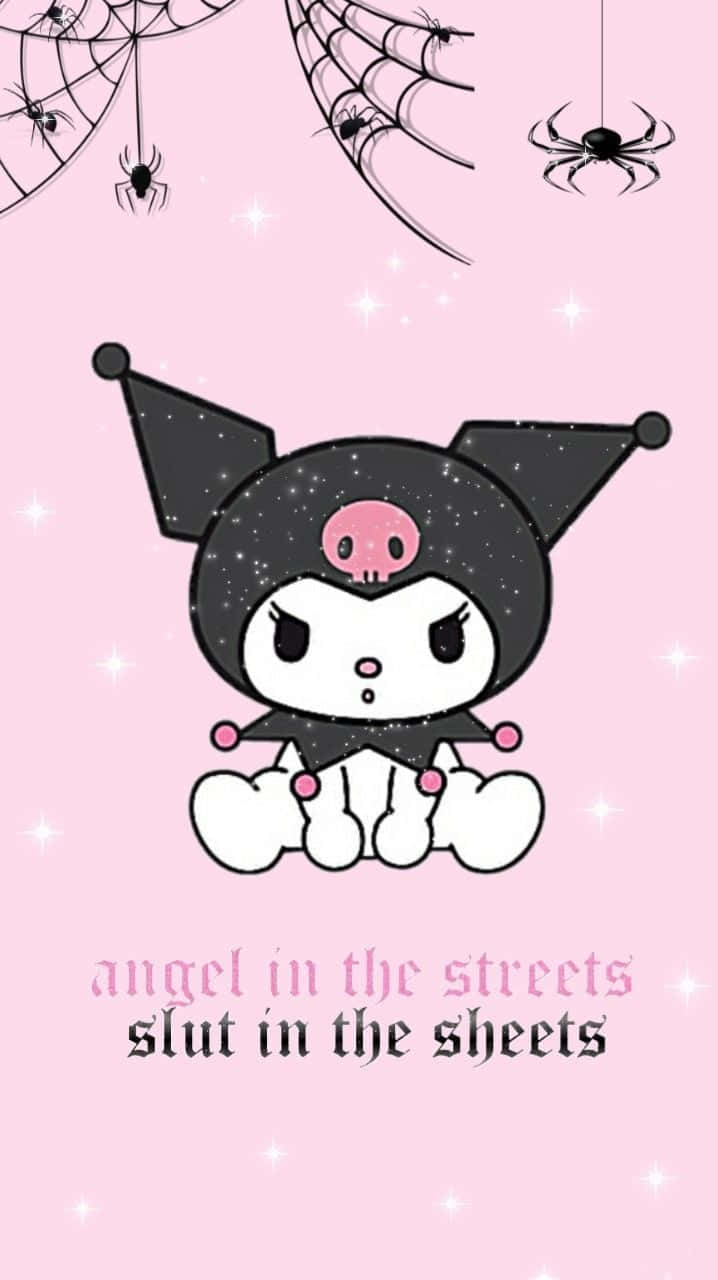 Kuromi, iPhone, pink skull face, HD Phone Wallpaper