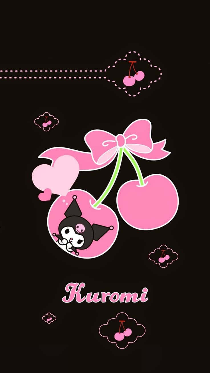 Kuromi, iPhone, black and white cartoon character, HD Phone Wallpaper
