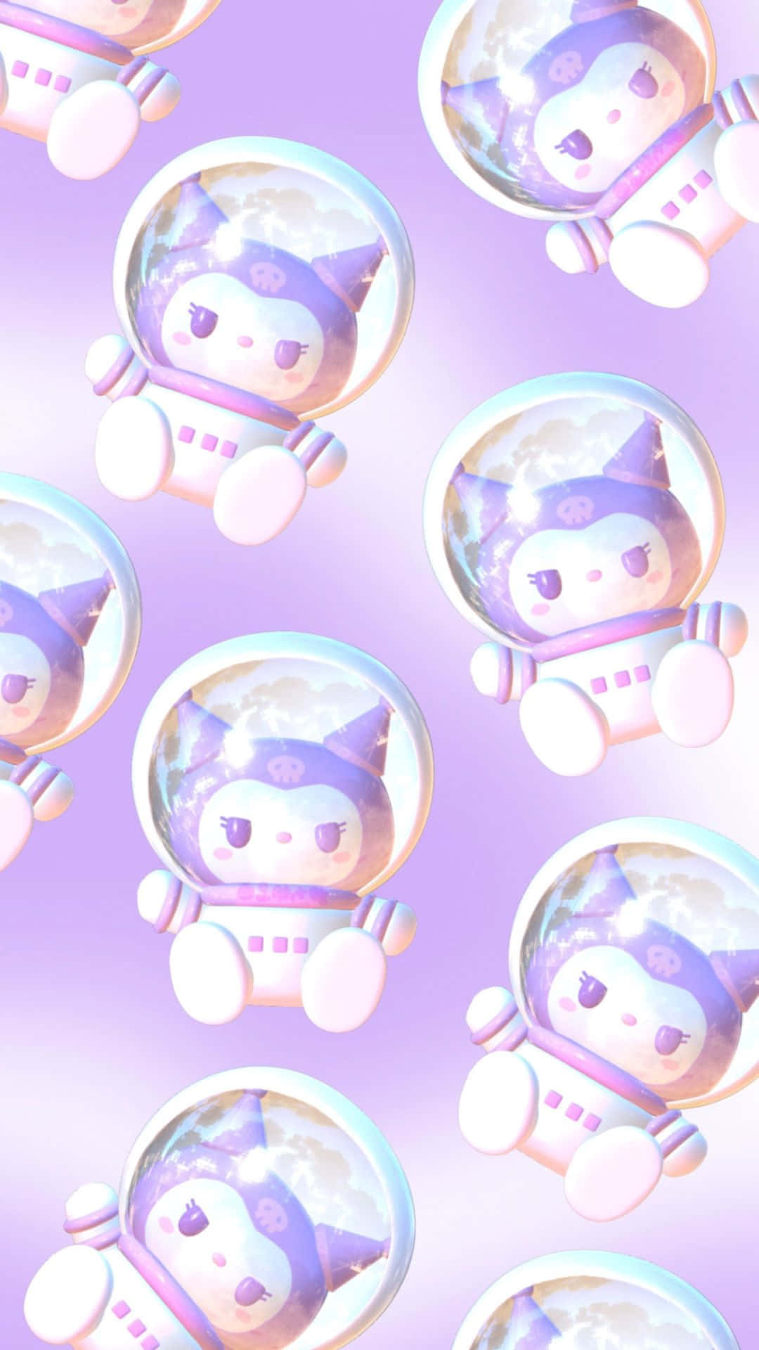 Kuromi, kawaii, purple cat character, Full HD Phone Wallpaper