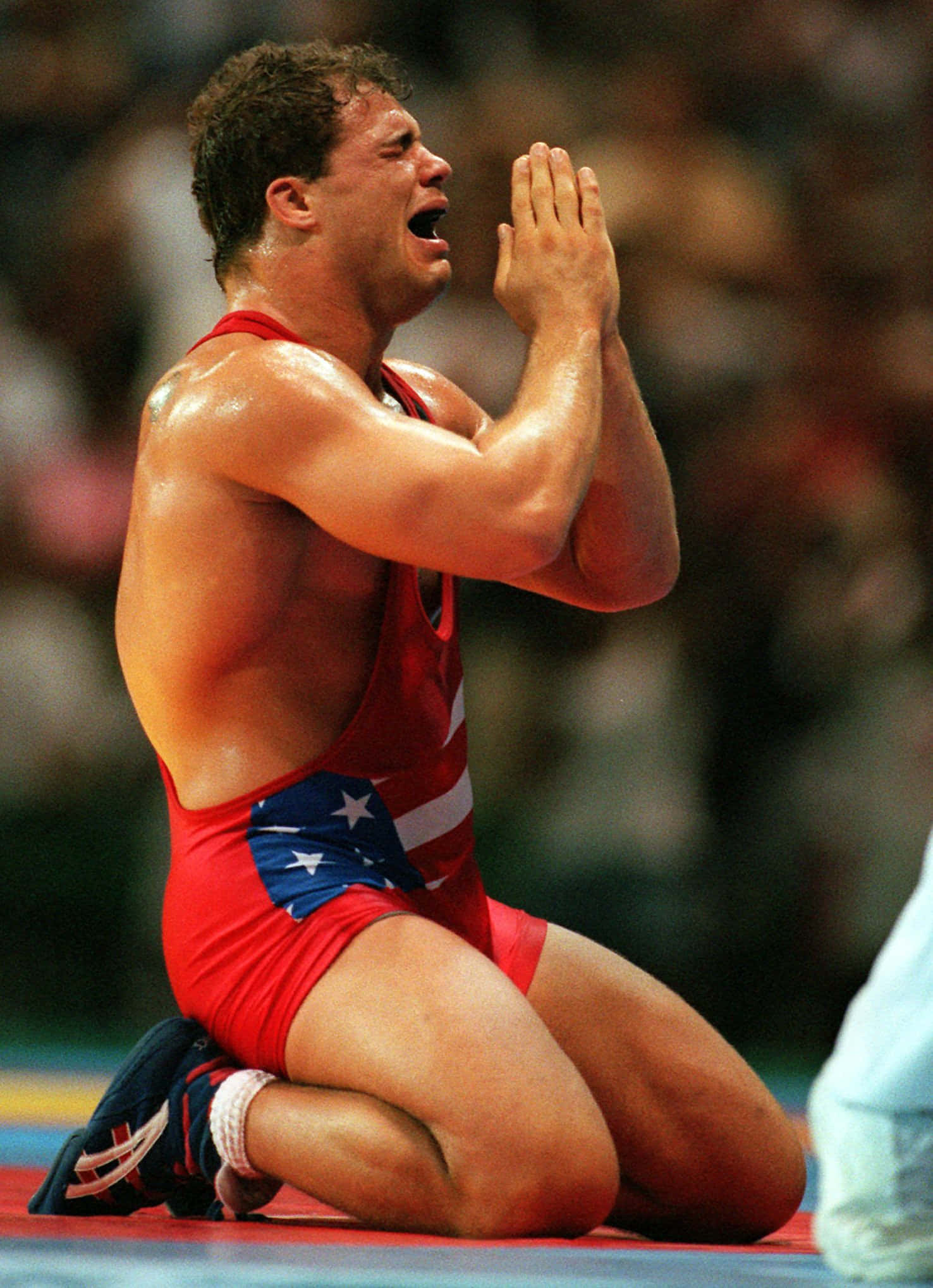 Kurt Angle, red USA singlet, mat, Full HD Phone Wallpaper