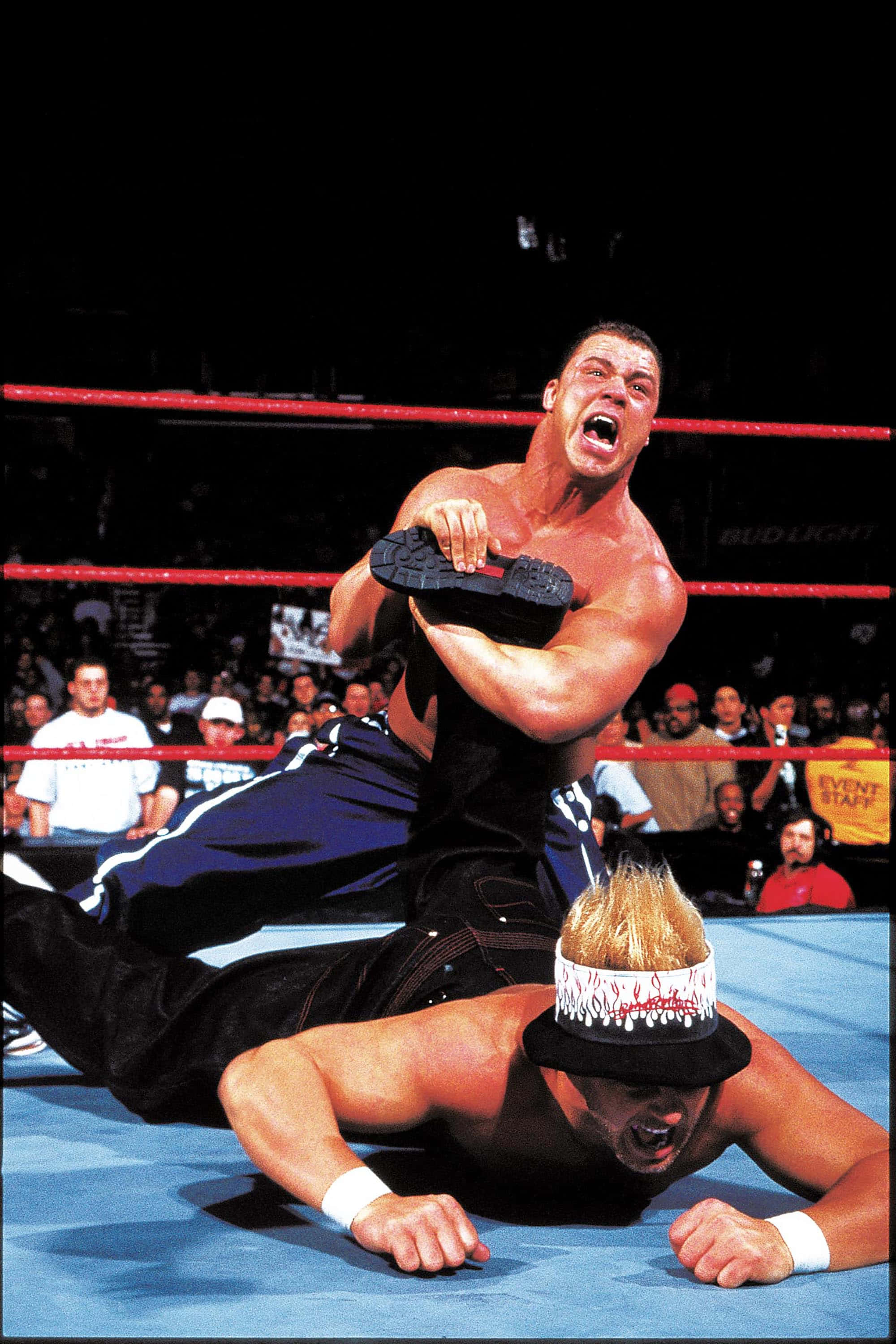 Kurt Angle, blue track pants, wrestling ring, 2K Phone Wallpaper