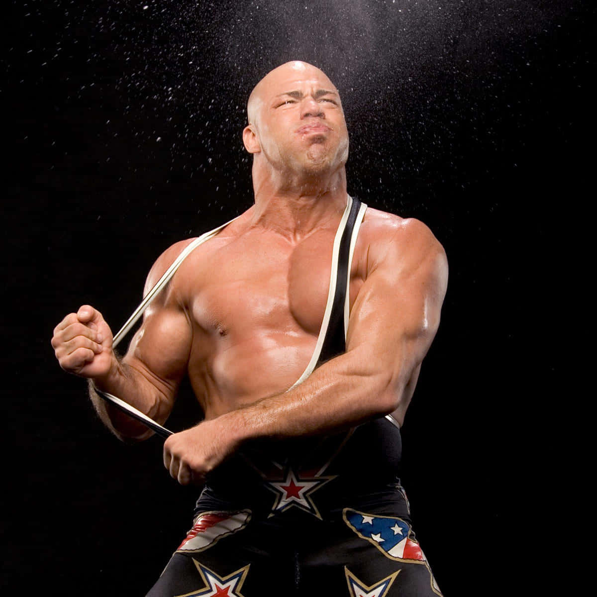 Kurt Angle, wrestling singlet, patriotic trunks, SD Desktop Wallpaper