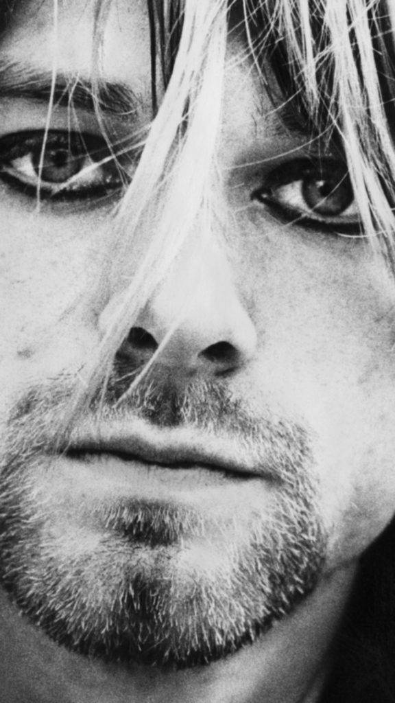 Kurt Cobain, intense eyes, tousled hair, SD Phone Wallpaper
