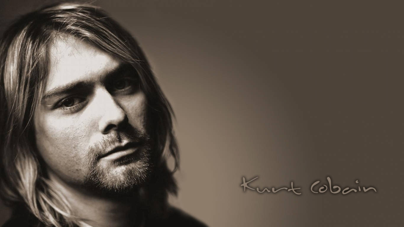 Kurt Cobain, sepia-toned, long hair, HD Desktop Wallpaper