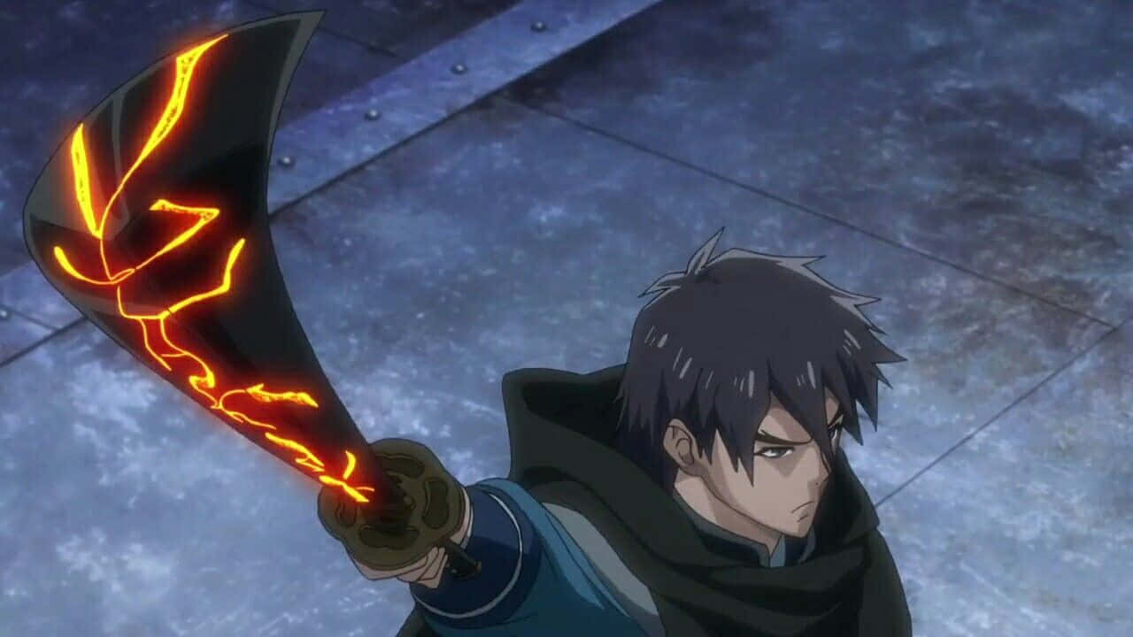 Kurusu Konochi, glowing orange energy blade, cold metallic floor, HD Desktop Wallpaper