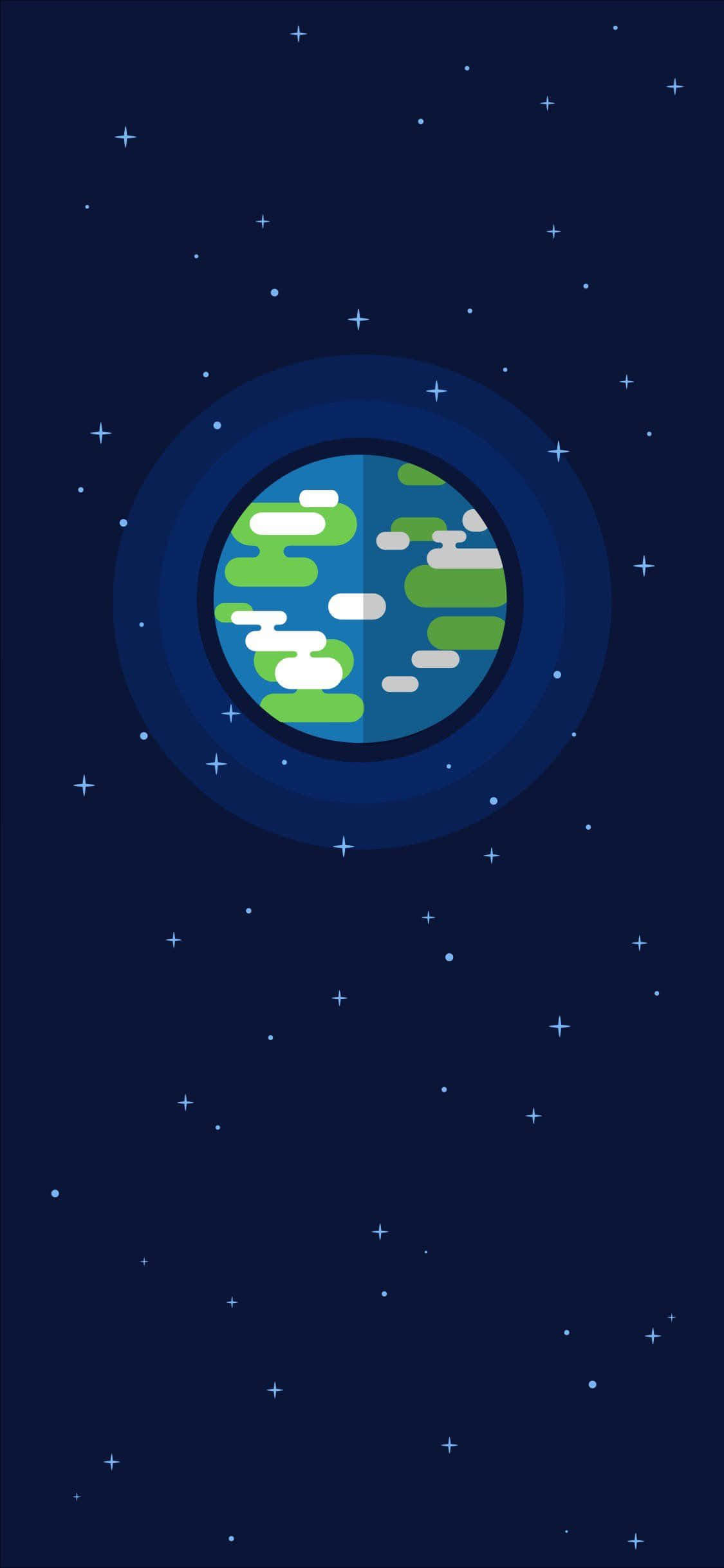 Kurzgesagt, Vibrant Cartoon Science Universe, green landmasses, Full HD Phone Wallpaper
