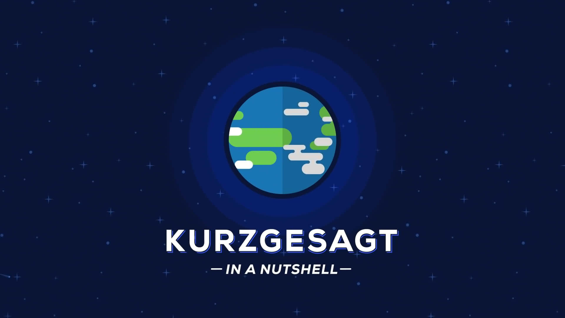 Kurzgesagt, blue planet, green landmasses, Full HD Desktop Wallpaper