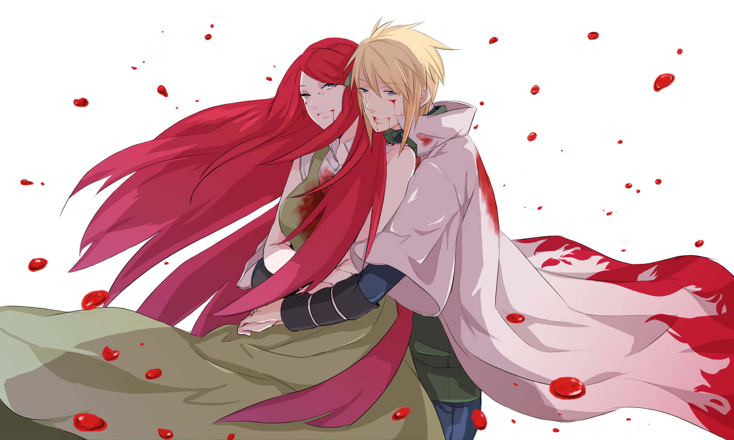 Kushina Uzumaki, red hair, bloodied faces, Full HD Desktop Wallpaper